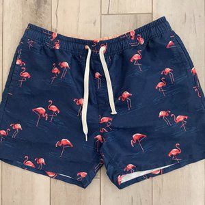 Sperry Pink Flamingo Dark Blue Swimming Trunks Shorts Netted Men's Size L
